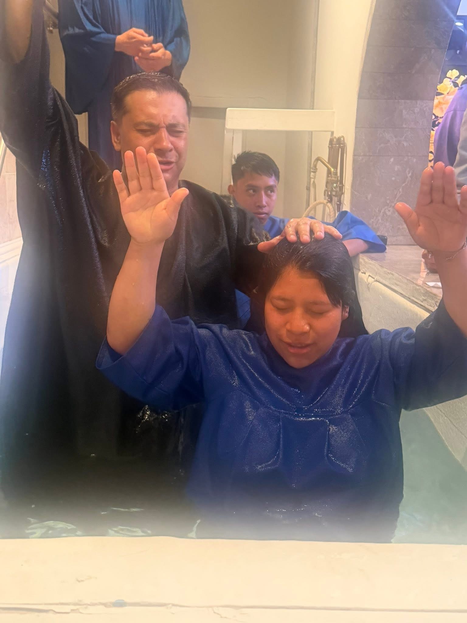 Baptism prayer at Pan De Vida
